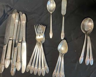 21 Random Pieces of 1847 Rogers Bros First Love Silverplate Flatware 