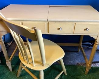 1983 Yellow Vintage Ethan Allen Vanity Desk