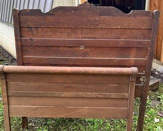Antique Wooden Headboards Footboard