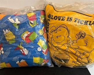 2 Vintage Snoopy Friends Peanut Pillows from the 70s