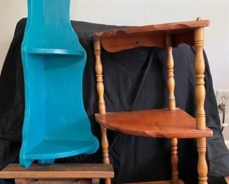 4 Vintage Wooden Shelves 