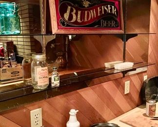 Framed Budweiser Bar Sign