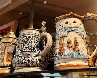 Assortment of German Beer Steins