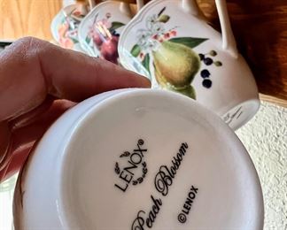 Set of 4 Lenox Orchard Blossom Coffee Mugs