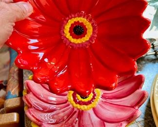 Set of 3 Clay Art Daisy Bowls
