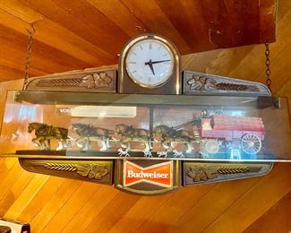 Budweiser World Champion Clydesdale Clock Sign