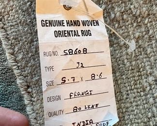 Sea Blue Frangipani Hand Woven Rug - Made in India