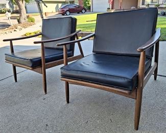 Mid Century walnut chairs
