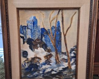 Lucy Fine Mid Century oil on canvas