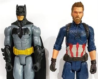 BATMAN AND CAPTAIN AMERICAN 11 INCH ACTION FIGURES