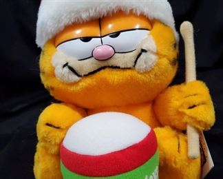 DAKIN GARFIELD HAPPY HOLIDAYS DRUMMER CHRISTMAS PLUSH STUFFED ANIMAL VINTAGE