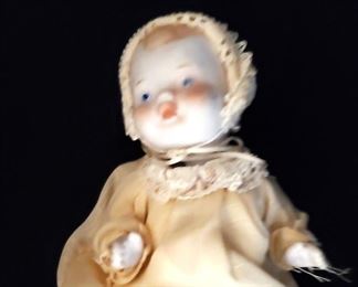 PORCELAIN BISQUE JOINTED 5 INCH BABY DOLL SHACKMAN JAPAN VINTAGE