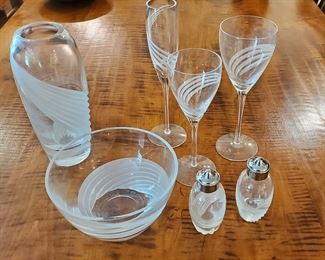 Lenox glass ware.  Including set for White Wine, Red and flutes 