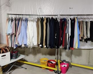 Men's shirts, polos, suits, tuxedo slacks