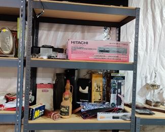 Wine caddies, electronics, 2 TVs wall decor