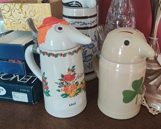 Some old friends! Utica Club WEBCO Character steins.  Schultz, Dooley, the Countess!