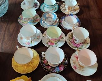 SOME!! of the Cups and Saucers.  Great names including Shelley