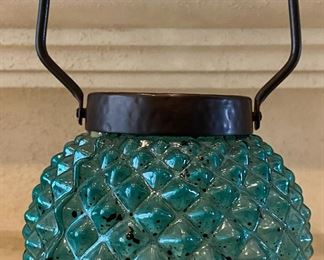 Teal Patio Candle Lantern