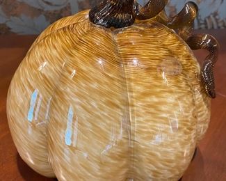 Handblown Glass Pumpkin Figurine