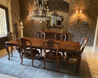 Baroque Style Bernhardt Dining Table and Chairs (Can be sold separately or together)