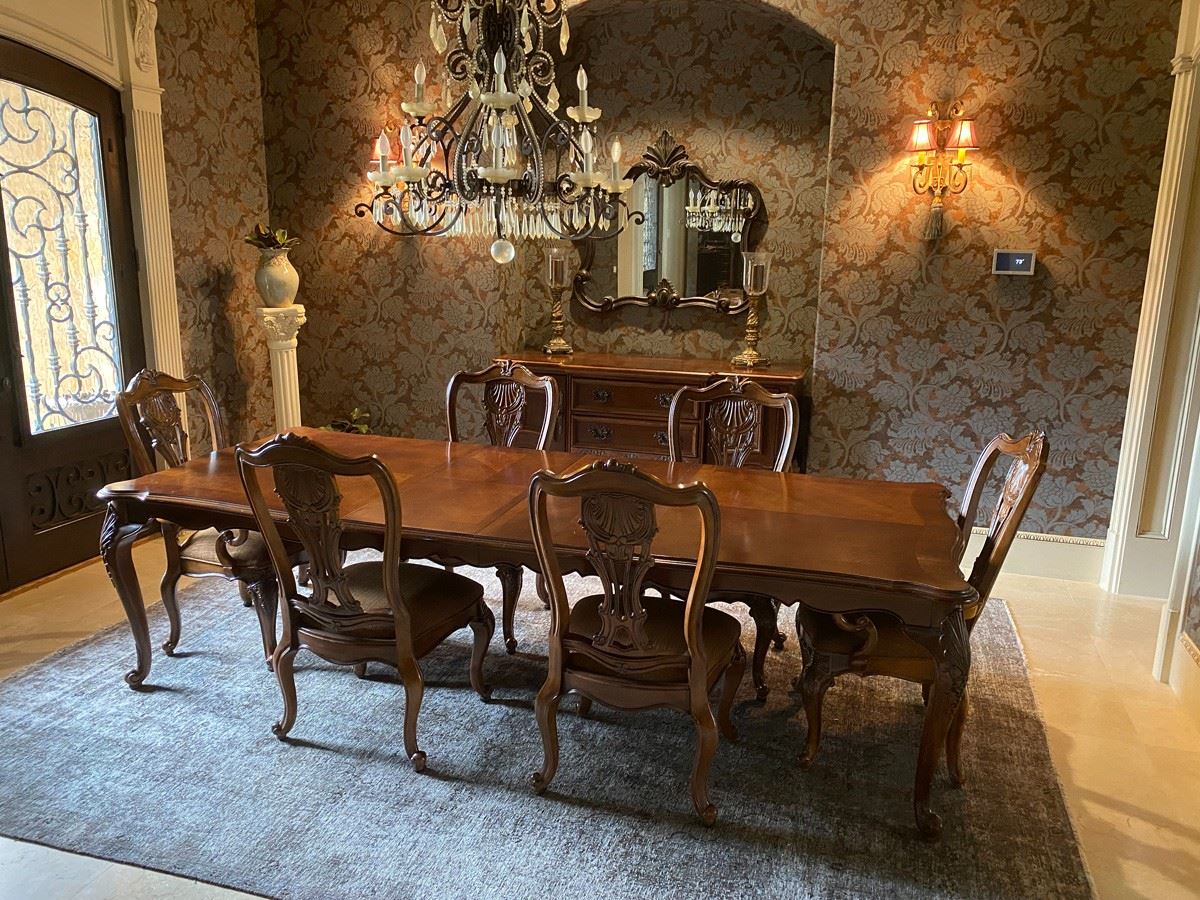 Baroque Style Bernhardt Dining Table and Chairs (Can be sold separately or together)