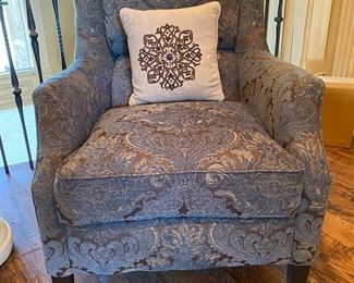 Arhaus Blue Upholstered Arm Chair