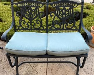 Wrought Iron Glider Garden Bench