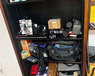 Cameras and vintage camera equipment 