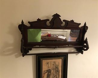 Beveled mirror 22x16. 2 rods.