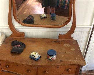 Bird’s eye maple with beveled mirror. 