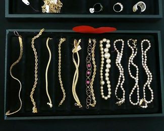 Vintage!  Lovely 18k gp bracelets and necklaces, pearl and costume jewelry!  ($5 to $10 any item)  Bundle deals and make offers!
