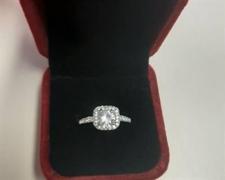 Amazing white sapphire set in 925 Silver!  ($40)  Originally $155)  Would make a great engagement ring or cocktail ring!  