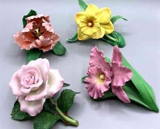 Collection Of Lenox Fine Porcelain Flowers