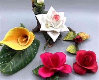 Collection Of Porcelain Flowers