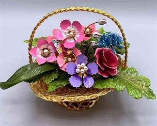 Metal Floral Basket With Butterfly