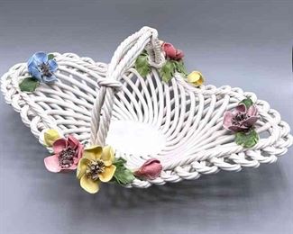 Vintage Bassan Porcelain Basket