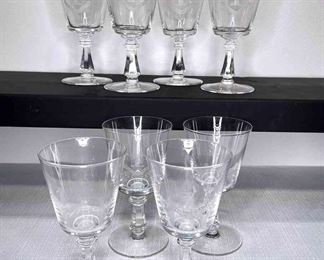 Virus Et Integritas Embossed Wine Glasses Set Of Eight 