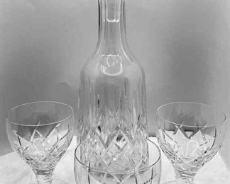 Crystal Decanter With Wine Glasses