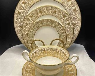 Single Wedgewood Florentine Gold Place Setting And More