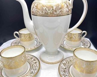 Wedgewood Florentine Gold Bone China Tea Set Lot 2 of 2 Available 