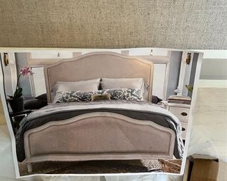 #58	King Cream Upholstered Headboard/Footboard w/side rails and Frame 	 $200.00 																																																																																																																																																																																																																																																																																																																																																																																																																																																																																																																																																																																																																																																																																																																																																																																																																																																																																																																																																								