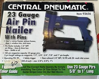 #83	Central Pneumatic 23 Gauge Air Nailer	 $20.00 																																																																																																																																																																																																																																																																																																																																																																																																																																																																																																																																																																																																																																																																																																																																																																																																																																																																																																																																																																																						