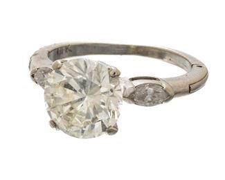 Diamond Solitaire Ring, Approx. 3 Ct. Size 6 1/2 4.9g