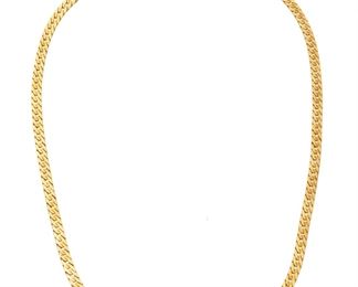 14kt Gold Necklace, Herringbone Chain, L 15.5" 13g