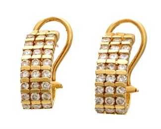 14kt Gold, Diamond Earrings, 9.3g 1 Pair