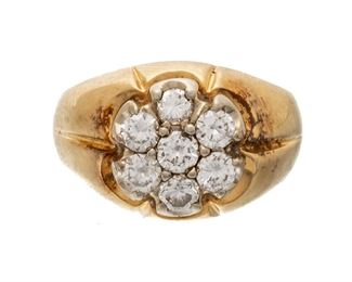 14k Gold And Diamonds Ring, Size 8 1/2 7.7g