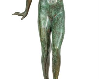 Harriet Frishmuth (American, 1880-1980) Bronze Fountain, 1925, Play Days, H 22.37" W 7" L 8.12"