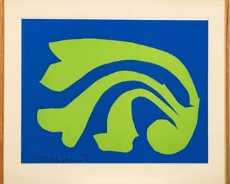 After Henri Matisse (French, 1869-1954) Screenprint In Colors On Wove Paper, Ca. 1970, L'Escargot, H 23.5" W 30.5"