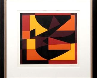 Victor Vasarely (French/Hungarian, 1906-1997) Silkscreen In Colors On Wove Paper, Ca. 1980, H 18" W 20"