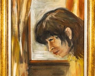 Moses Soyer (American, 1899-1974) Oil On Canvas, Profile Of Woman (at The Window), H 20" W 16"